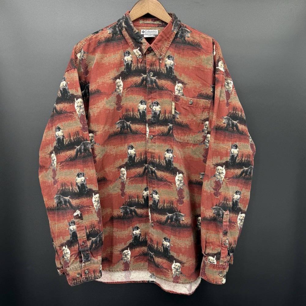 Columbia River Lodge Heavyweight Cotton Shirt XXL Bird Dog Duck Hunting Marsh